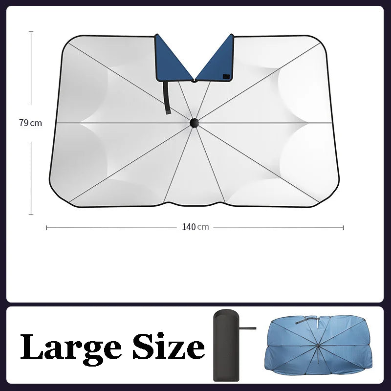 Car Sunshade Windshield Umbrella with 360°Rotation Bendable Handle Front Window Sun Shade UV Protection Summer Car Accessories